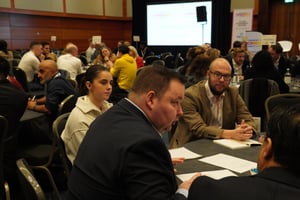 Andrew Western MP, sitting in on a discussion on "accelerating modernisation" with senior central and local government executives.